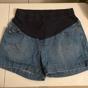 SOLD - Motherhood Maternity Denim Shorts with Partial Waist - Size 1X